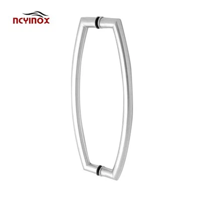 UK beugelstijl roestvrij staal 17" glasgemonteerd back-to-back gebogen trekhandvat